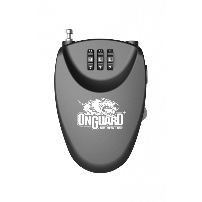 OnGuard Terrier Roller Combo Cable locks in Black/Silver