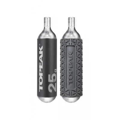 Topeak CO2 Cartridges With Sleeve - 25g in Black/Silver