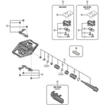 Shimano PD-M980 body cover and fixing bolts, right hand