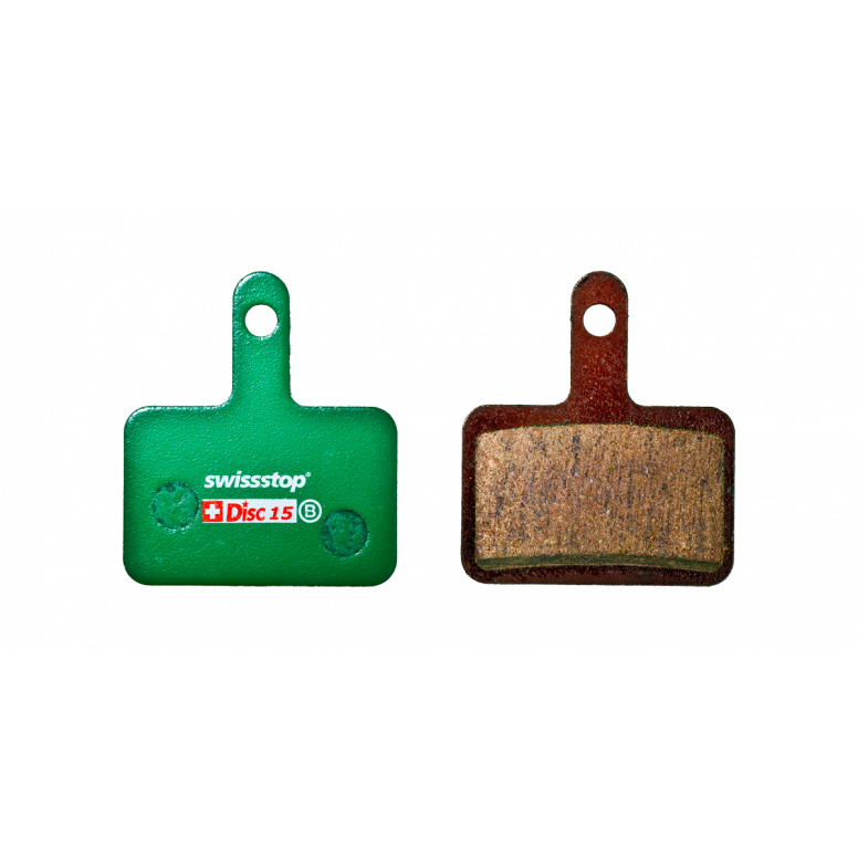 SwissStop Disc 15 Pads - Shimano M5, T6, M3 in Green