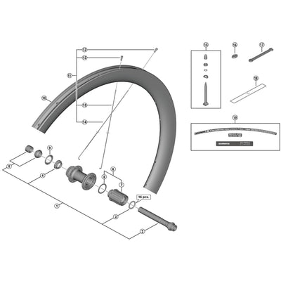 Shimano WH-R600 bearings 5/32 inch rear 34 pieces