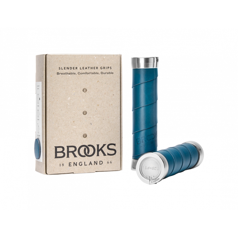 Brooks Slender Leather Grips in Teal