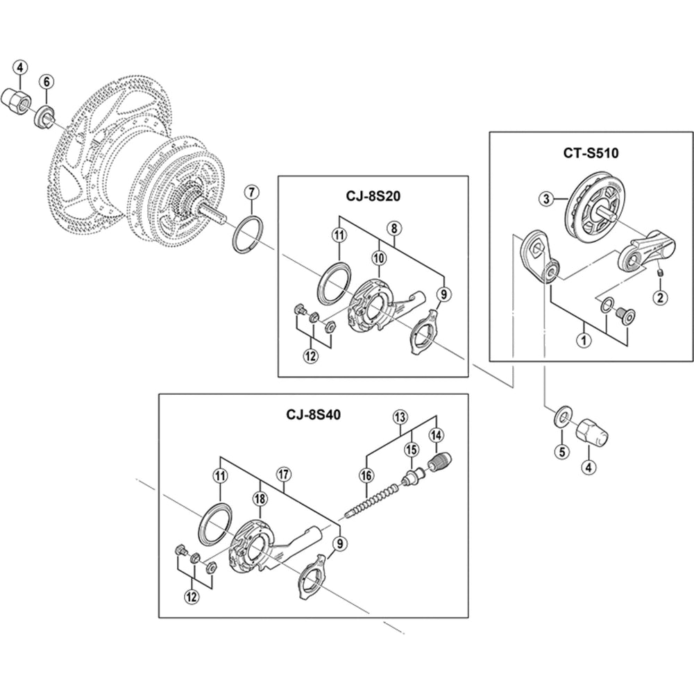 Shimano Alfine CT-S510 chain tensioner pulley unit