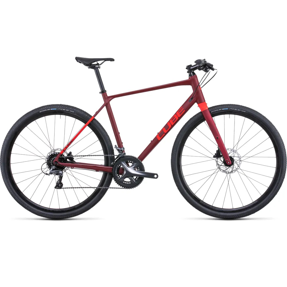 Cube SL Road Flat Bar Disc Road Bike in Red