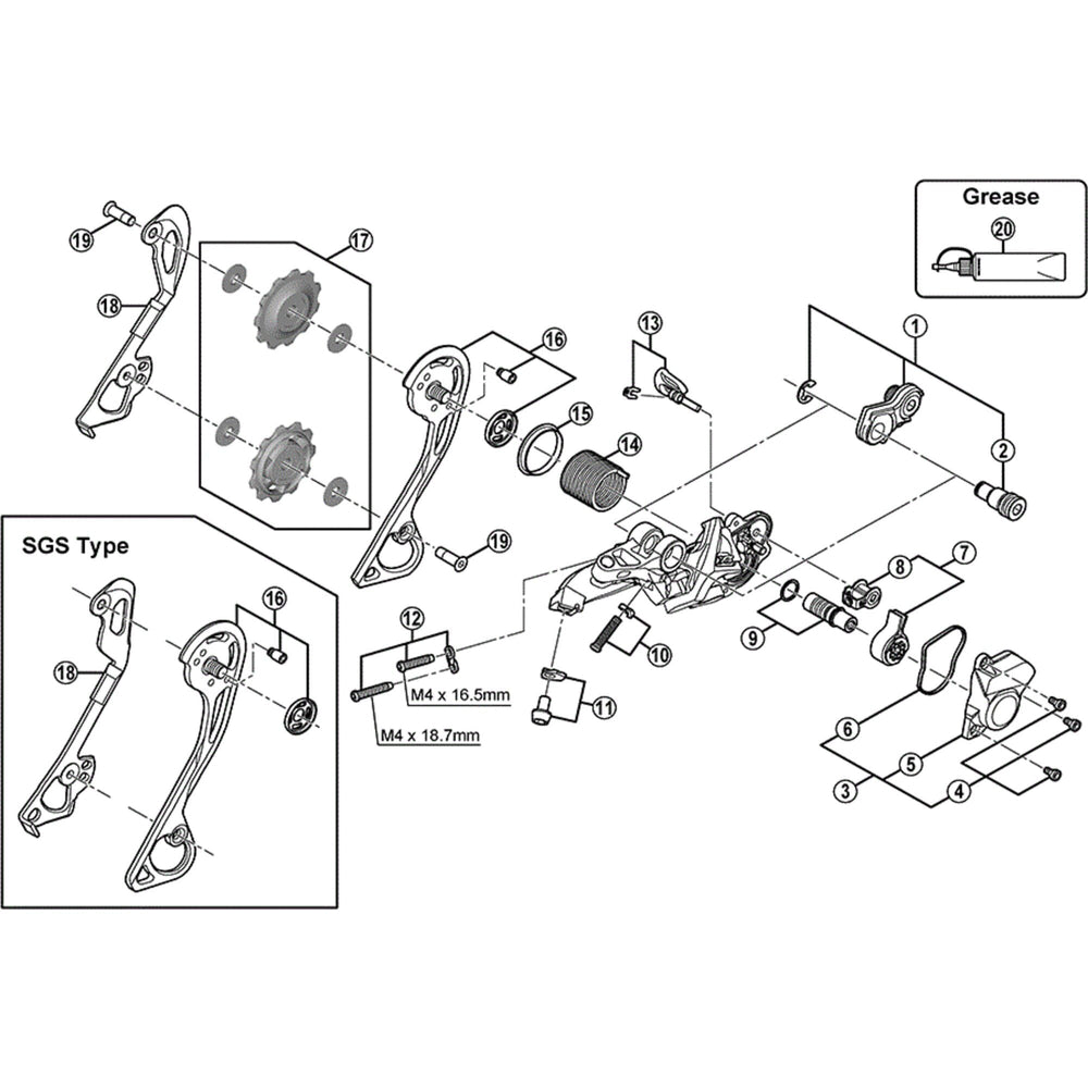 Shimano RD-M780 inner plate GS-type