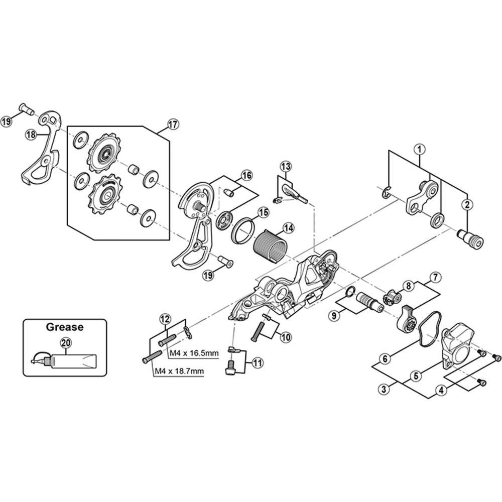 Shimano RD-M640 bracket axle unit for downhill mode