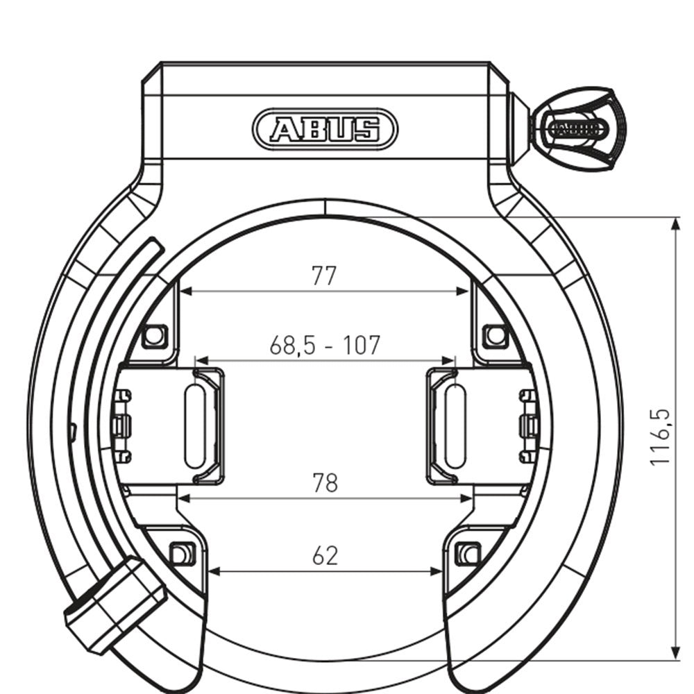 ABUS Frame Lock 6950M AM R BK XPlus GRANIT