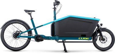 2026 Cube Cube Cargo Hybrid 500 Electric Hybrid Bikes In Blue And Lime