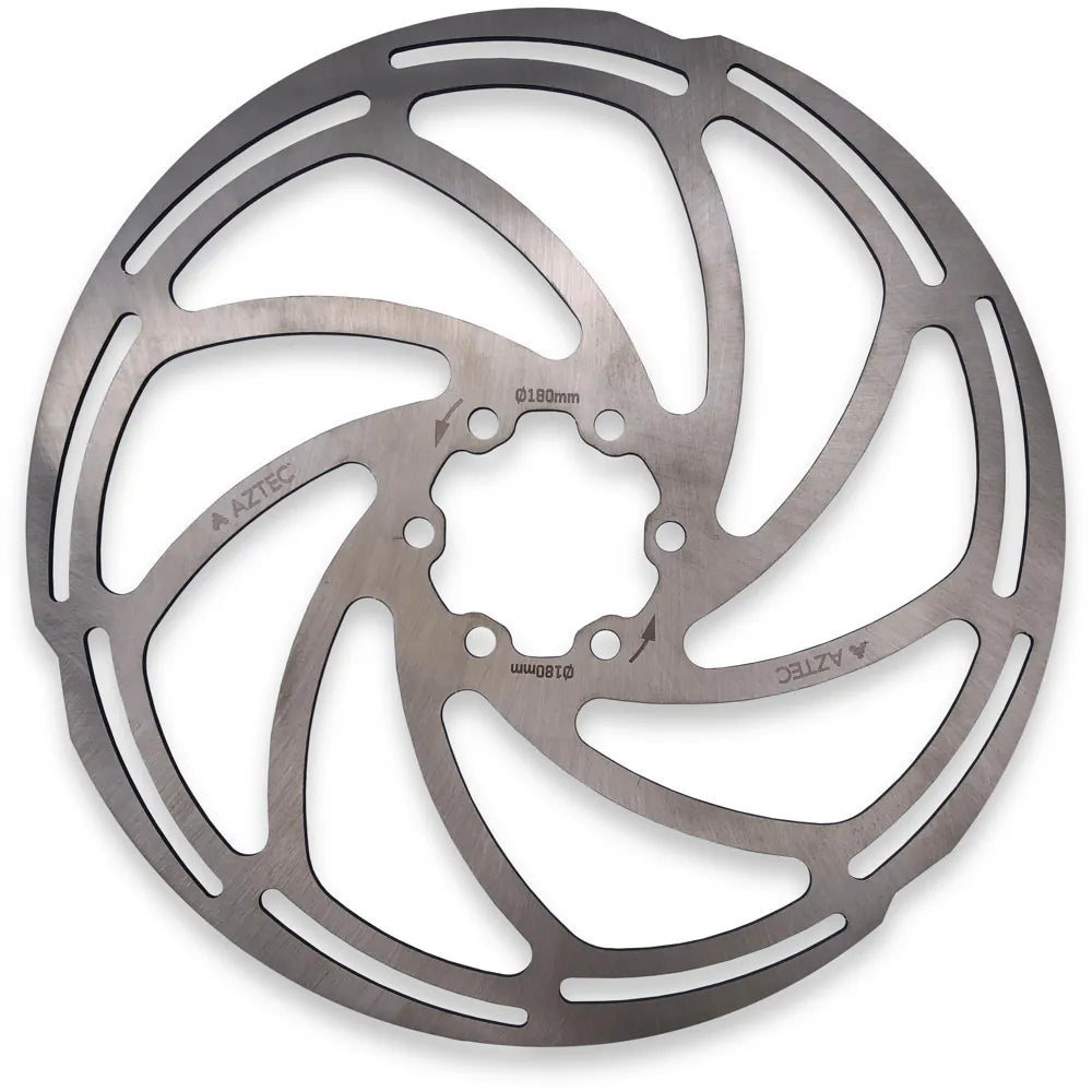 Aztec Fixed 6 Bolt Stainless Steel Brake Disc Rotor in Silver