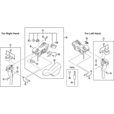 Shimano ST-7900 left hand release lever support