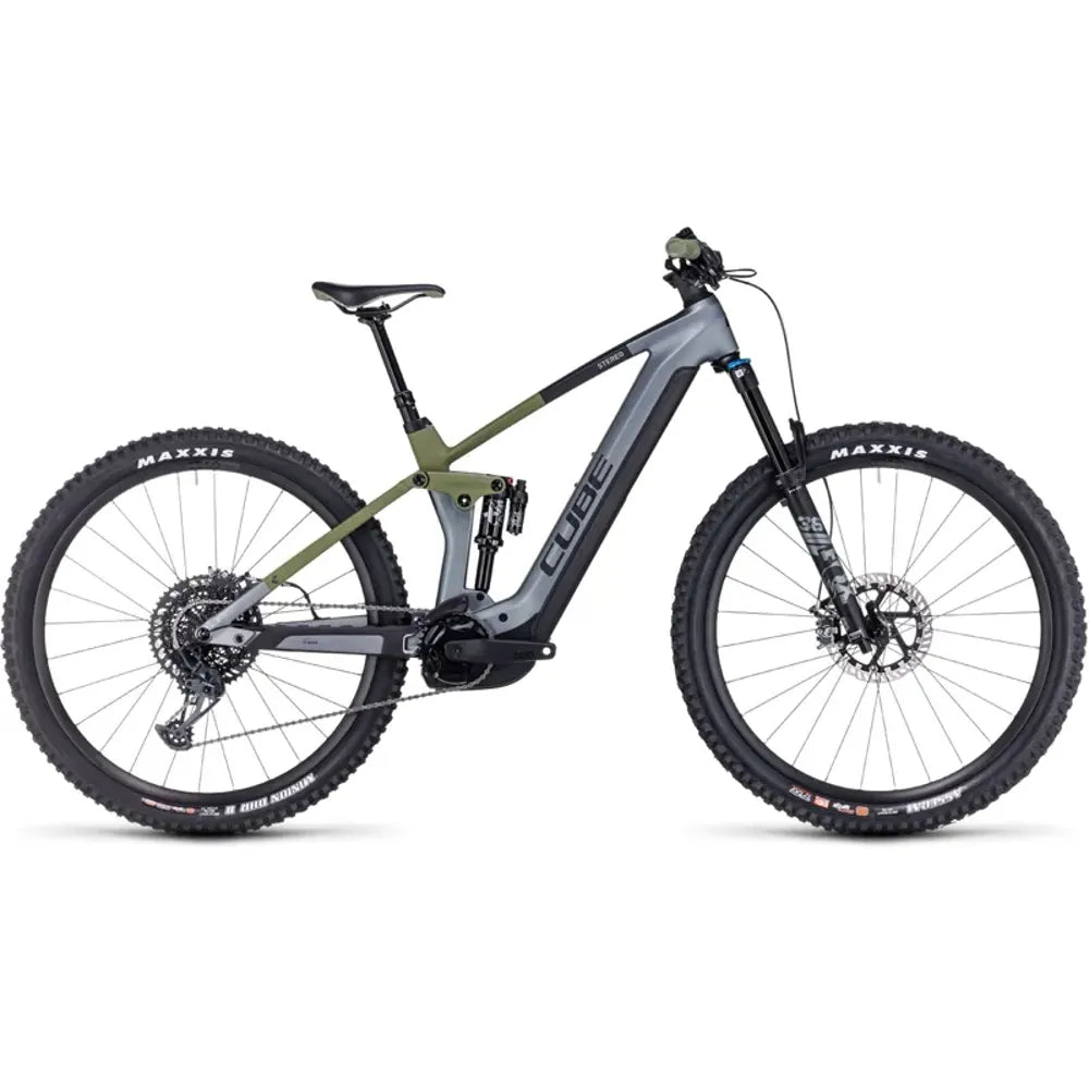 2024 Cube Stereo Hybrid 140 HPC TM 750 E-MTB in Flashgrey/Olive