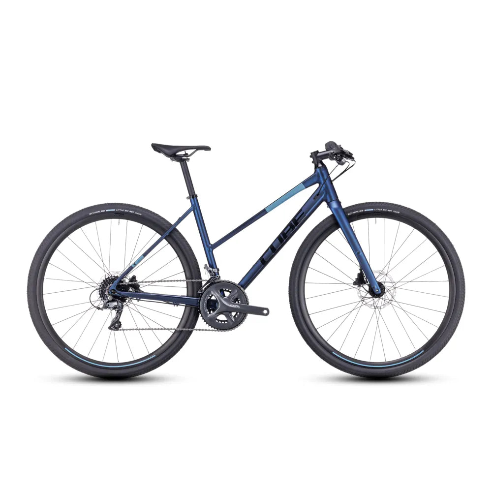 2023 Cube Nulane Flat Bar Trapeze Gravel Bike in Velvetblue and Black 