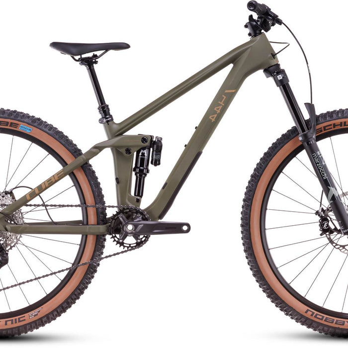 2026 Cube Cube Stereo One44 Hpc Rookie Full Suspension Mountain Bike In Dustyolive And Gold