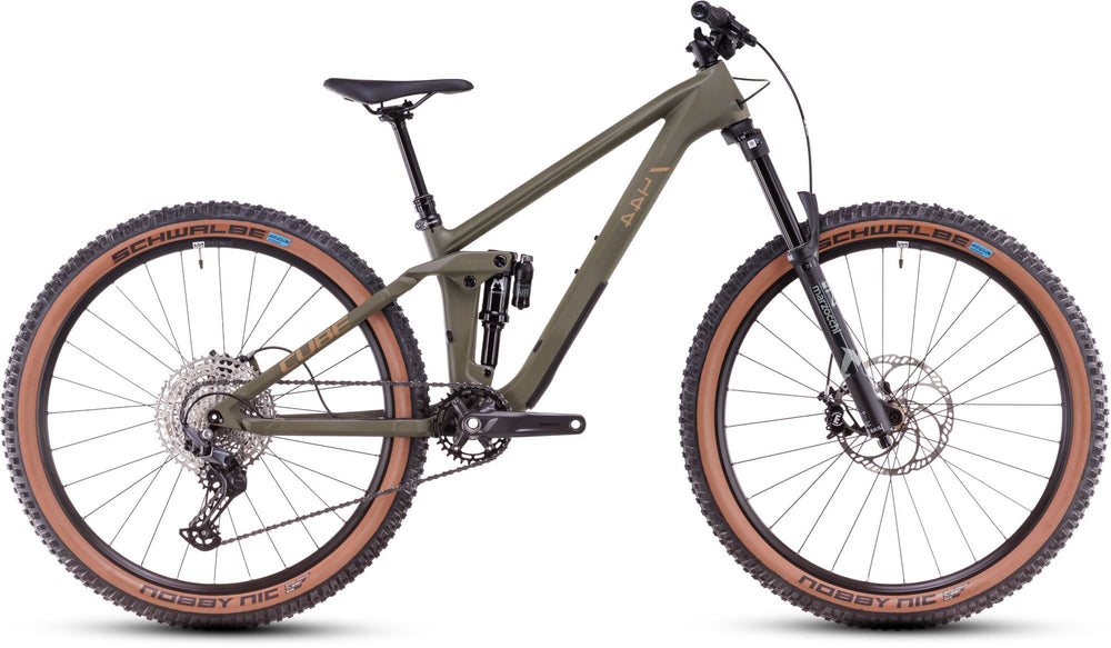 2026 Cube Cube Stereo One44 Hpc Rookie Full Suspension Mountain Bike In Dustyolive And Gold