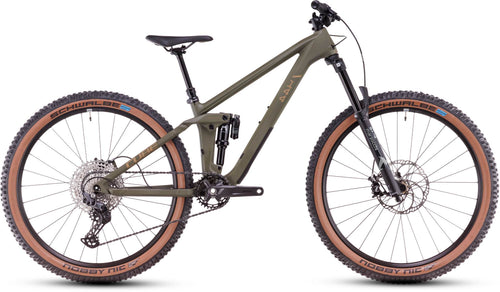 2026 Cube Cube Stereo One44 Hpc Rookie Full Suspension Mountain Bike In Dustyolive And Gold