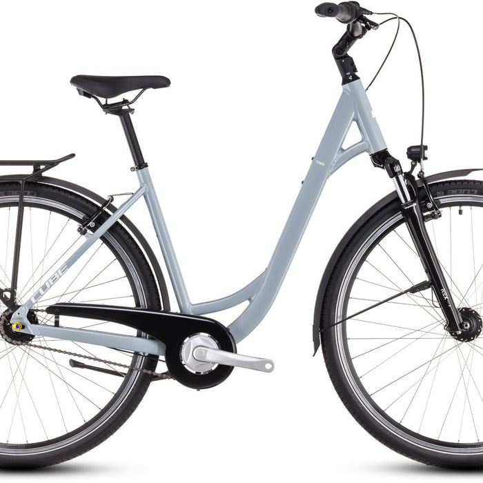 2026 Cube Cube Town One Easy Entry Hybrid Bike In Polargrey And White