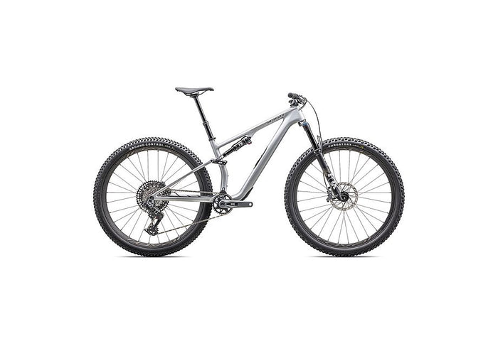 2026 Specialized Epic 8 EVO Expert Full Suspension Mountain Bike in Satin Silver Dust
