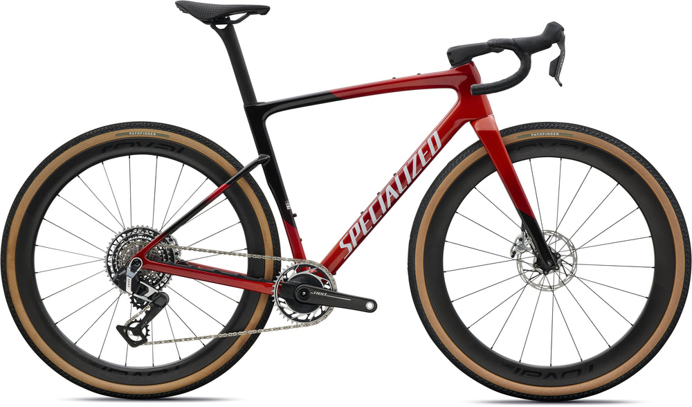 Specialized Crux 5 S-Level SRAM RED XPLR AXS Carbon Gravel Bike in Redwood Metallic/White | 2027