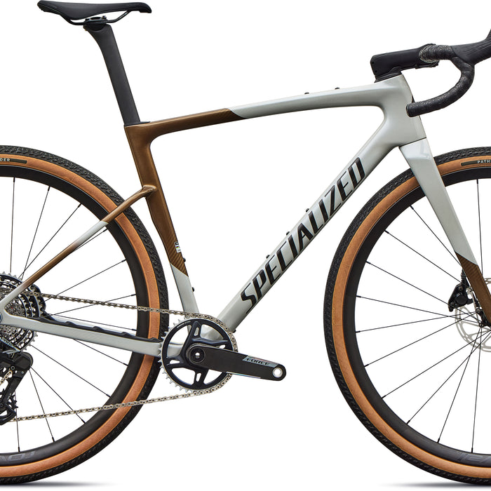 Specialized Crux 5 Expert SRAM Force XPLR Carbon Gravel Bike in Burnt Gold/Dolomite Metallic/Obsidian Metallic | 2027