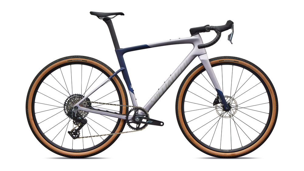 Specialized Crux 5 Comp SRAM Rival XPLR Carbon Gravel Bike in Amethyst Frost/Deep Marine/Shadow Silver | 2027