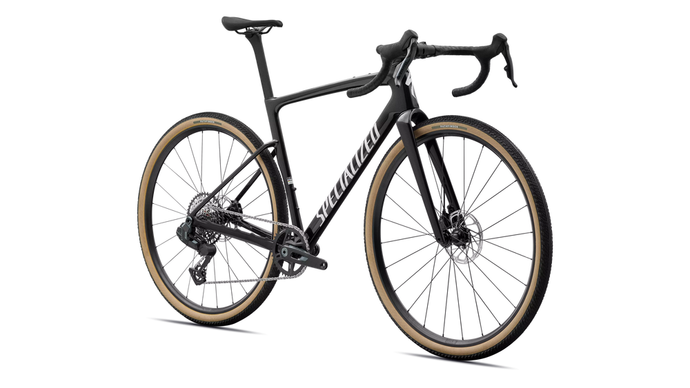 Specialized Crux 5 Comp SRAM Rival XPLR AXS Carbon Gravel Bike in Obsidian Metallic/Dune White | 2027