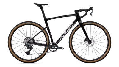Specialized Crux 5 Comp SRAM Rival XPLR AXS Carbon Gravel Bike in Obsidian Metallic/Dune White | 2027