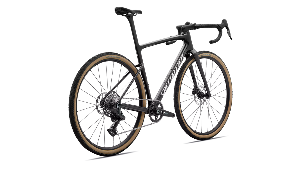 Specialized Crux 5 Comp SRAM Rival XPLR AXS Carbon Gravel Bike in Obsidian Metallic/Dune White | 2027