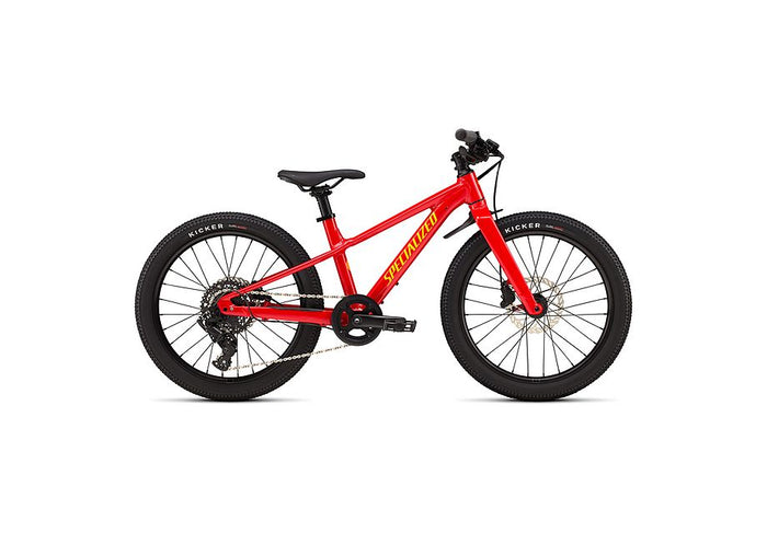 2026 Specialized Riprock 20 Kids Bike in Gloss Flored Calsun Orgzst
