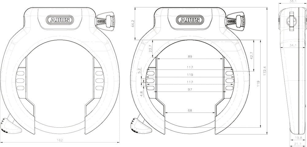 ABUS Pro Amparo 4750 XL R Frame Lock