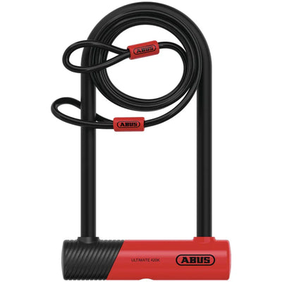 ABUS Ultimate 420K 230mm D Lock with bracket and 120cm cable