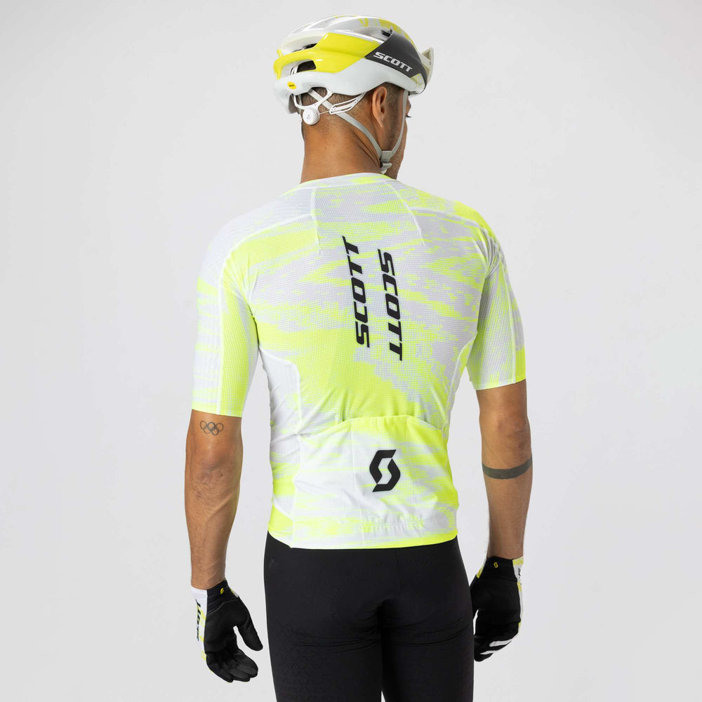 SCOTT RC Ultd Aero Short-sleeve Men's Jersey in Safety Yellow/White, view 3