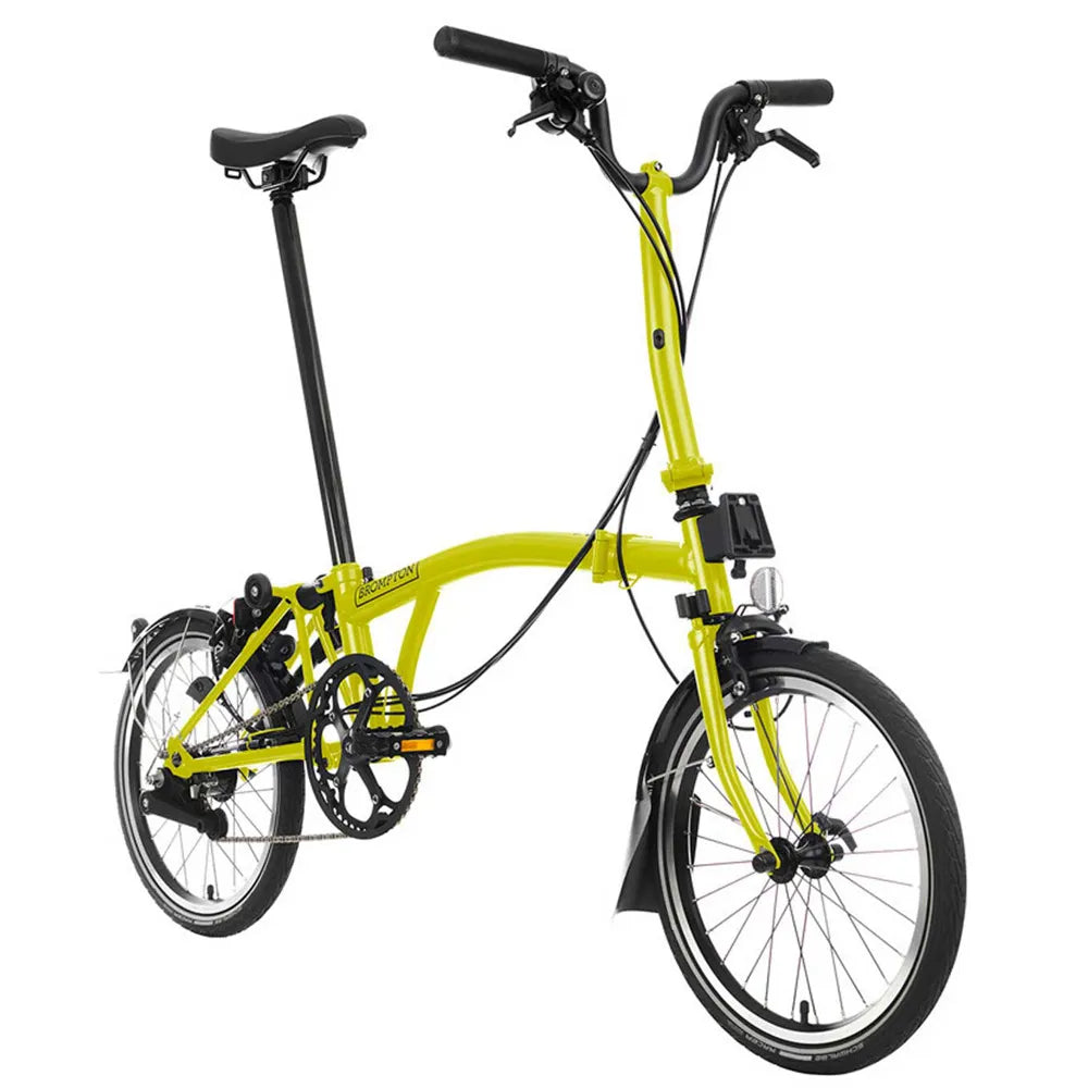 2024 Brompton C-Line Explore M6L Black Edition in Yuzu Lime