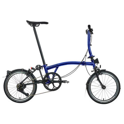 2024 Brompton P Line Urban Low Folding Bike in Bolt Blue Lacquer