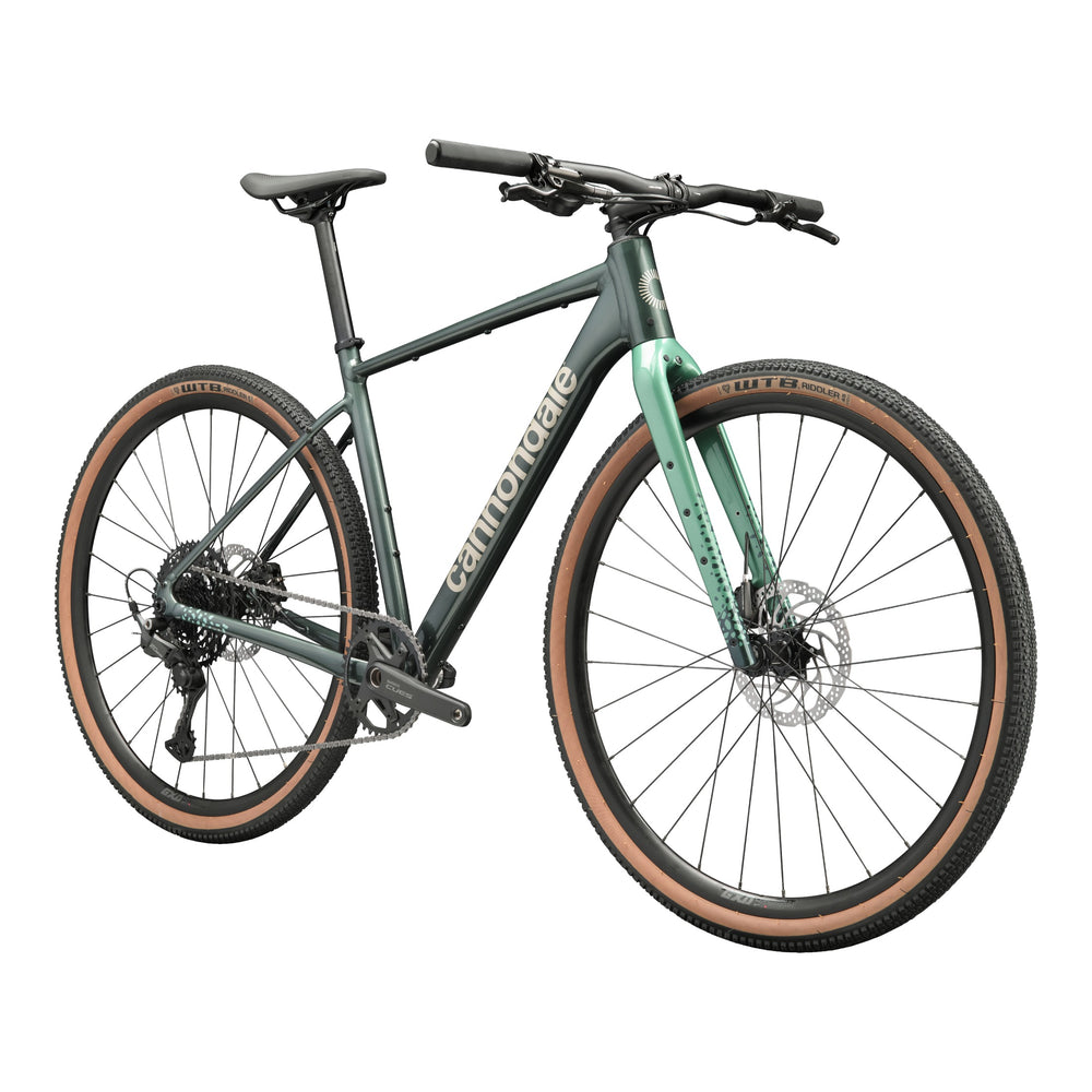 2027 Cannondale Topstone CAAD 3 CUES Flat Bar Gravel Bike in Tech Green - three-quarter view