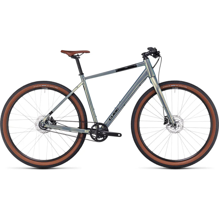 2023 Cube Hyde Pro Trekking Hybrid Bike in Metal Green