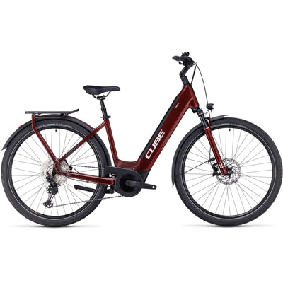 2023 Cube Touring Hybrid EXC 625 Easy Entry Electric Bike in Red