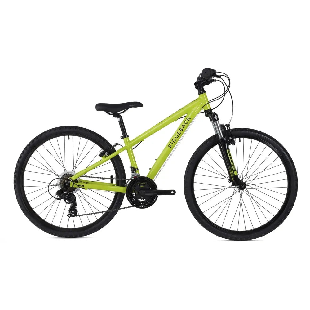 2023 Ridgeback MX26 26 Inch Kids Mountain Bike in Lime