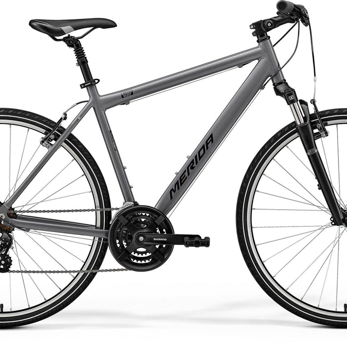 2026 Merida Crossway 10 V Hybrid Bike in Silk Warm Slate Grey