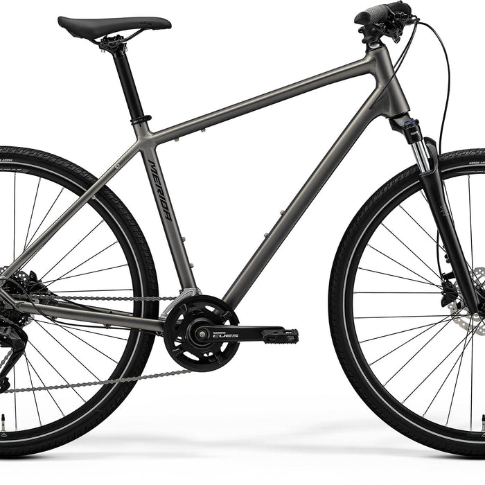 2026 Merida Crossway 100 Hybrid Bike in Silk Warm Slate Grey