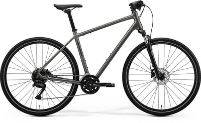 2026 Merida Crossway 100 Hybrid Bike in Silk Warm Slate Grey
