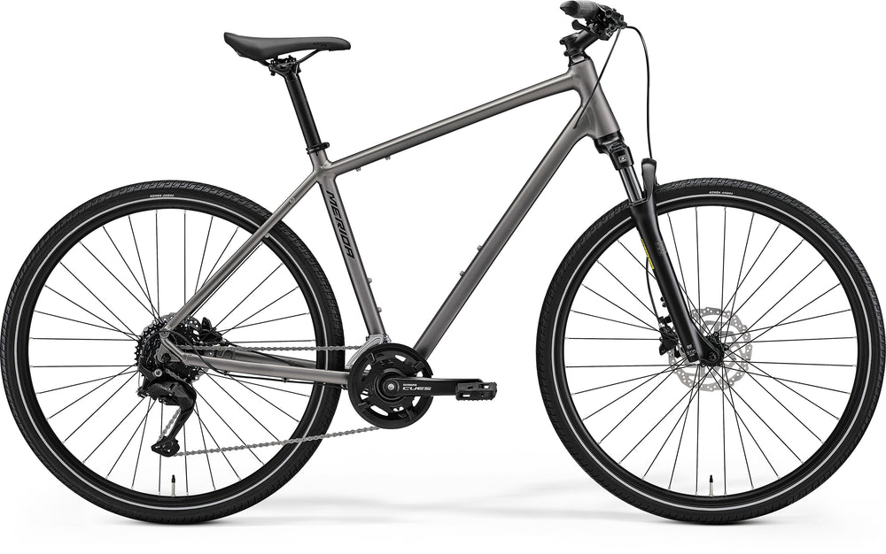 2027 Merida Crossway 100 Hybrid Bike In Silk Warm Slate Grey