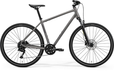2027 Merida Crossway 100 Hybrid Bike In Silk Warm Slate Grey