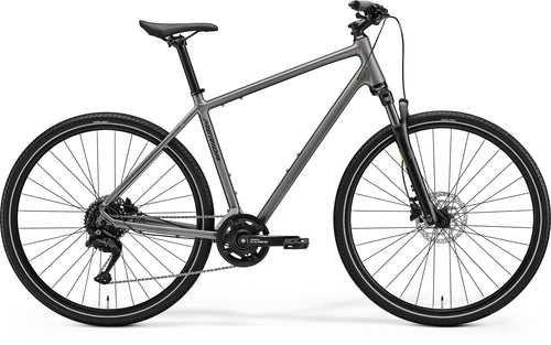 2027 Merida Crossway 100 Hybrid Bike In Silk Warm Slate Grey