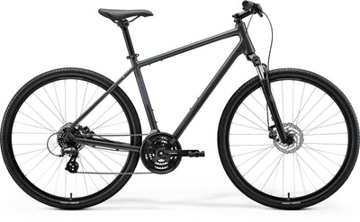 2026 Merida Crossway 10 Hybrid Bike in Glossy Cool Grey