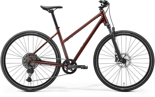 2027 Merida Crossway 700 Womens Hybrid Bike In Glossy Elegant Wildberry