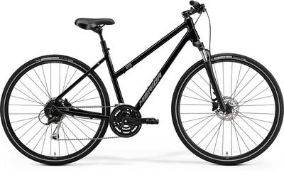 2023 Merida Crossway 100 Womens Hybrid Bike in Black