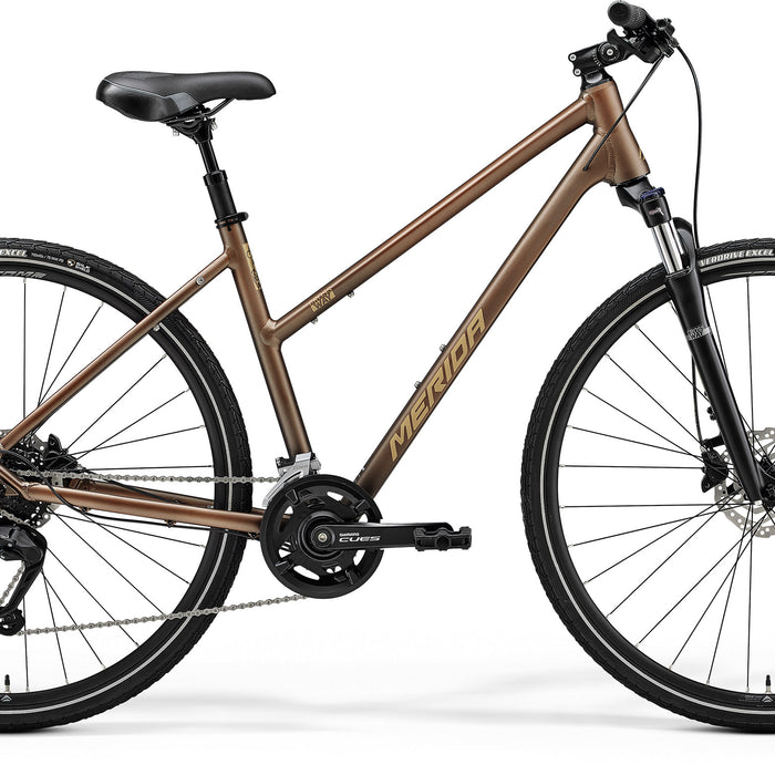 2025 Merida Crossway 100 Womens Hybrid Bike in Brown