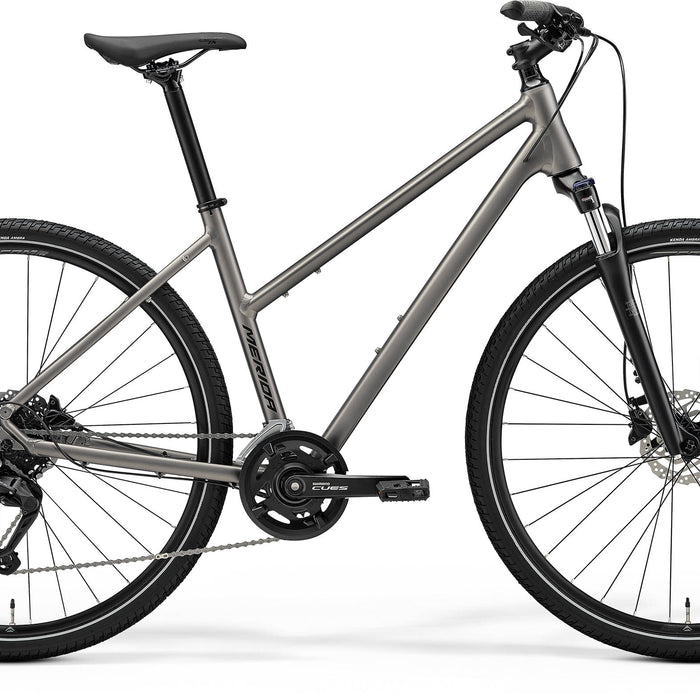 2026 Merida Crossway 100 Womens Hybrid Bike in Silk Warm Slate Grey