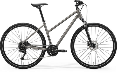 2026 Merida Crossway 100 Womens Hybrid Bike in Silk Warm Slate Grey