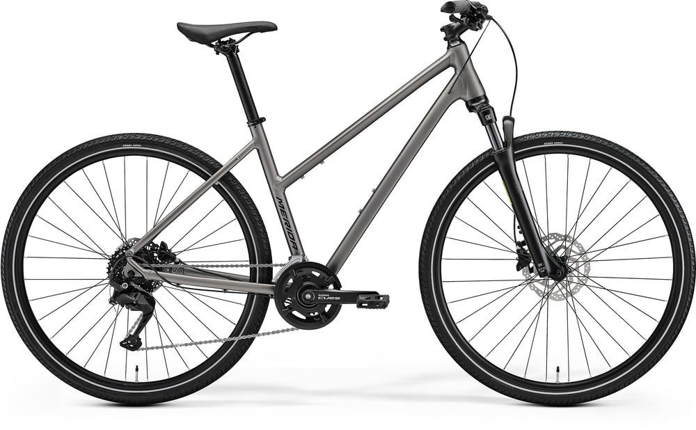 2027 Merida Crossway 100 Womens Hybrid Bike In Silk Warm Slate Grey